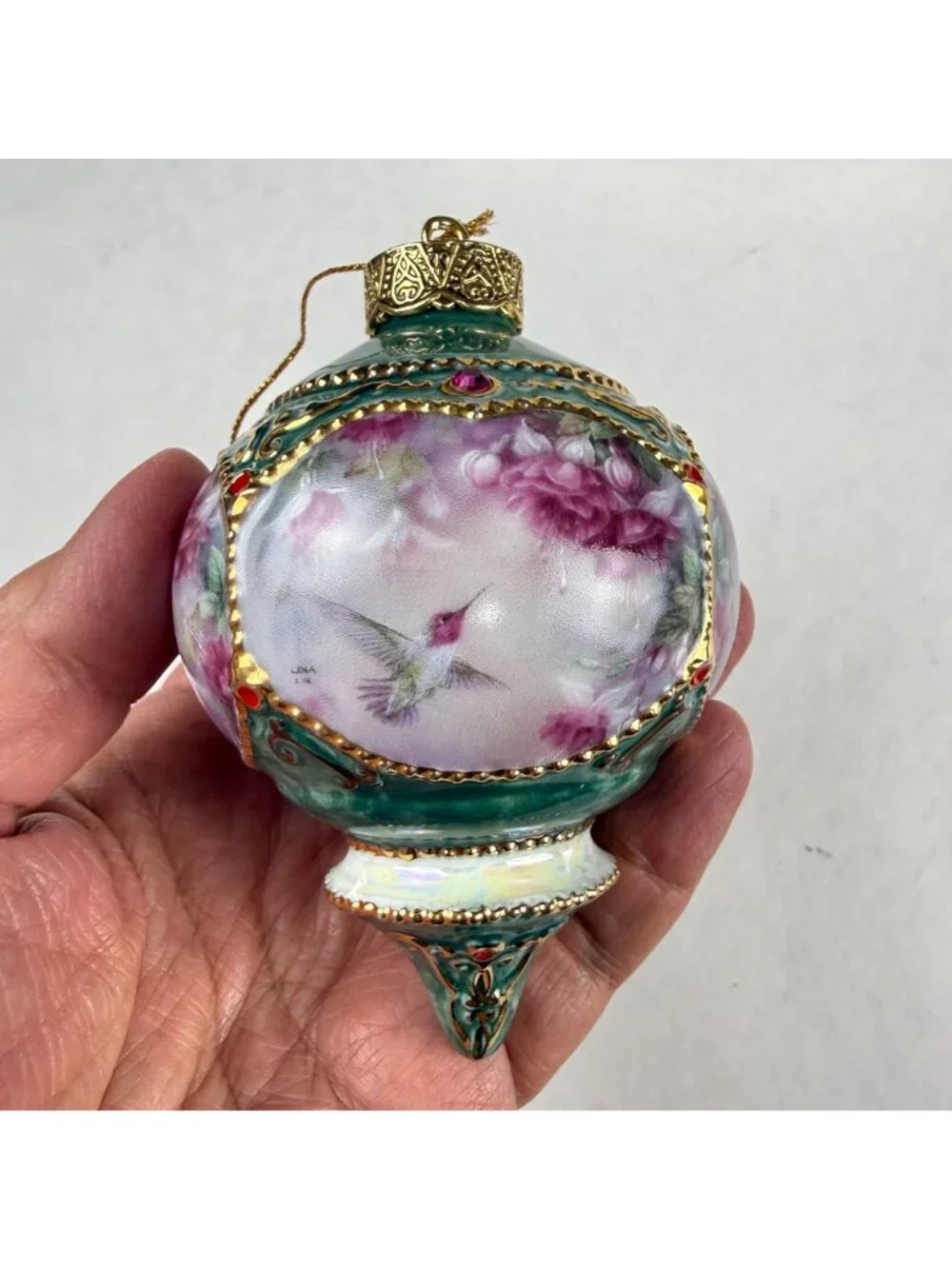 Vintage 1998 Lena Liu's Ornaments Ruby Throated and Anna's Hummingbird